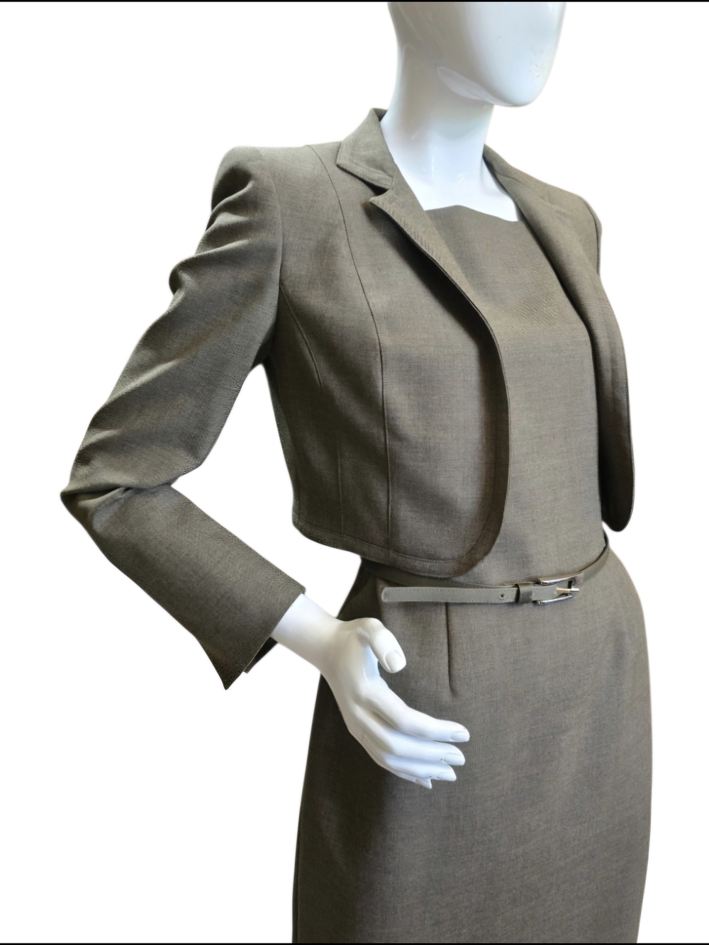 LNWOT Anne Klein Classic Two-Piece Dress Suit in Brown/Olive Green Sz 6 - Picture 7 of 13